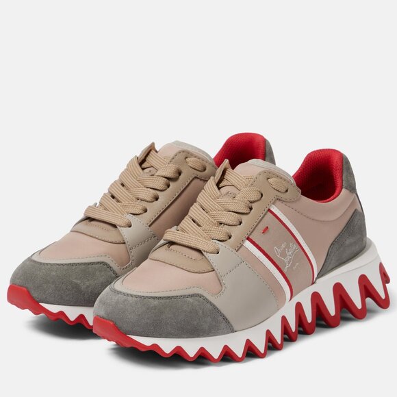 Christian Louboutin NASTROSHARK DONNA Leather Suede Nylon Sneakers Shoes - Picture 1 of 15